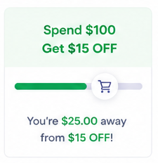 Cart Discount: Spend $100 get $15 Offer