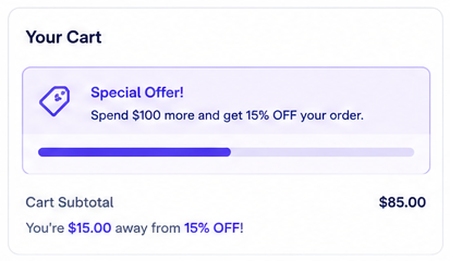 Ezhance Cart Discount: Promotion Message on Cart Page